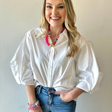 Poplin Bishop Button Shirt - White