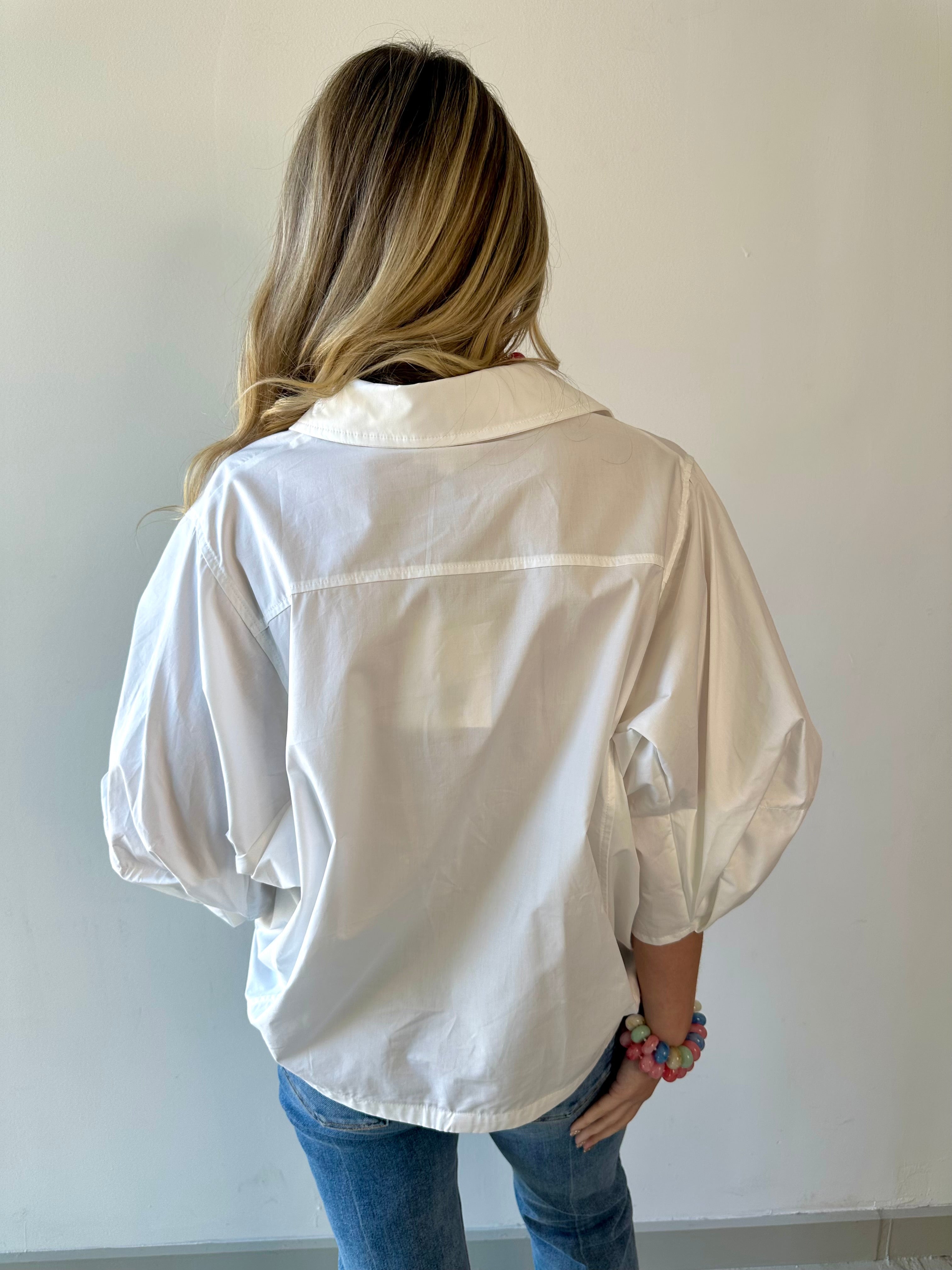 Poplin Bishop Button Shirt - White