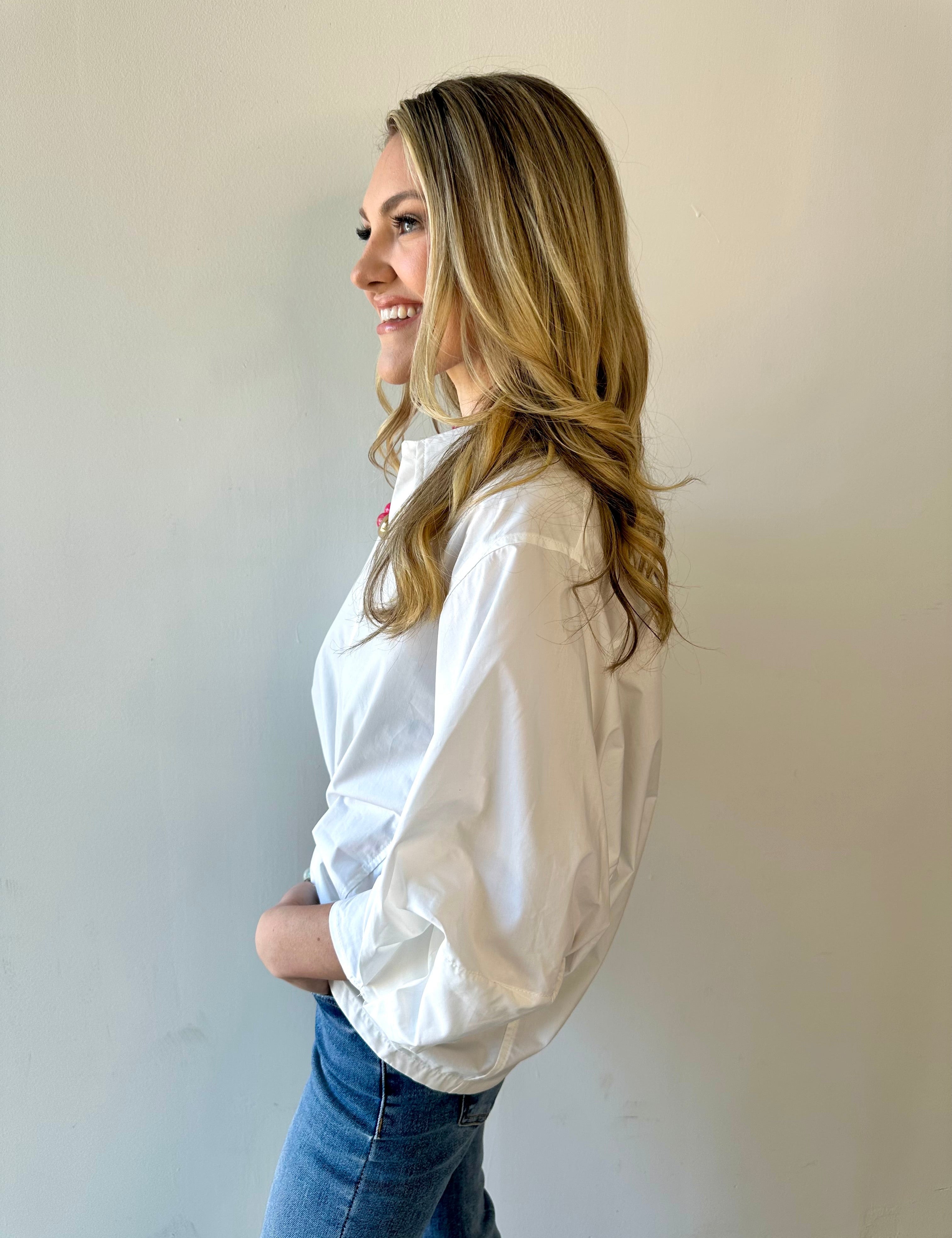 Poplin Bishop Button Shirt - White