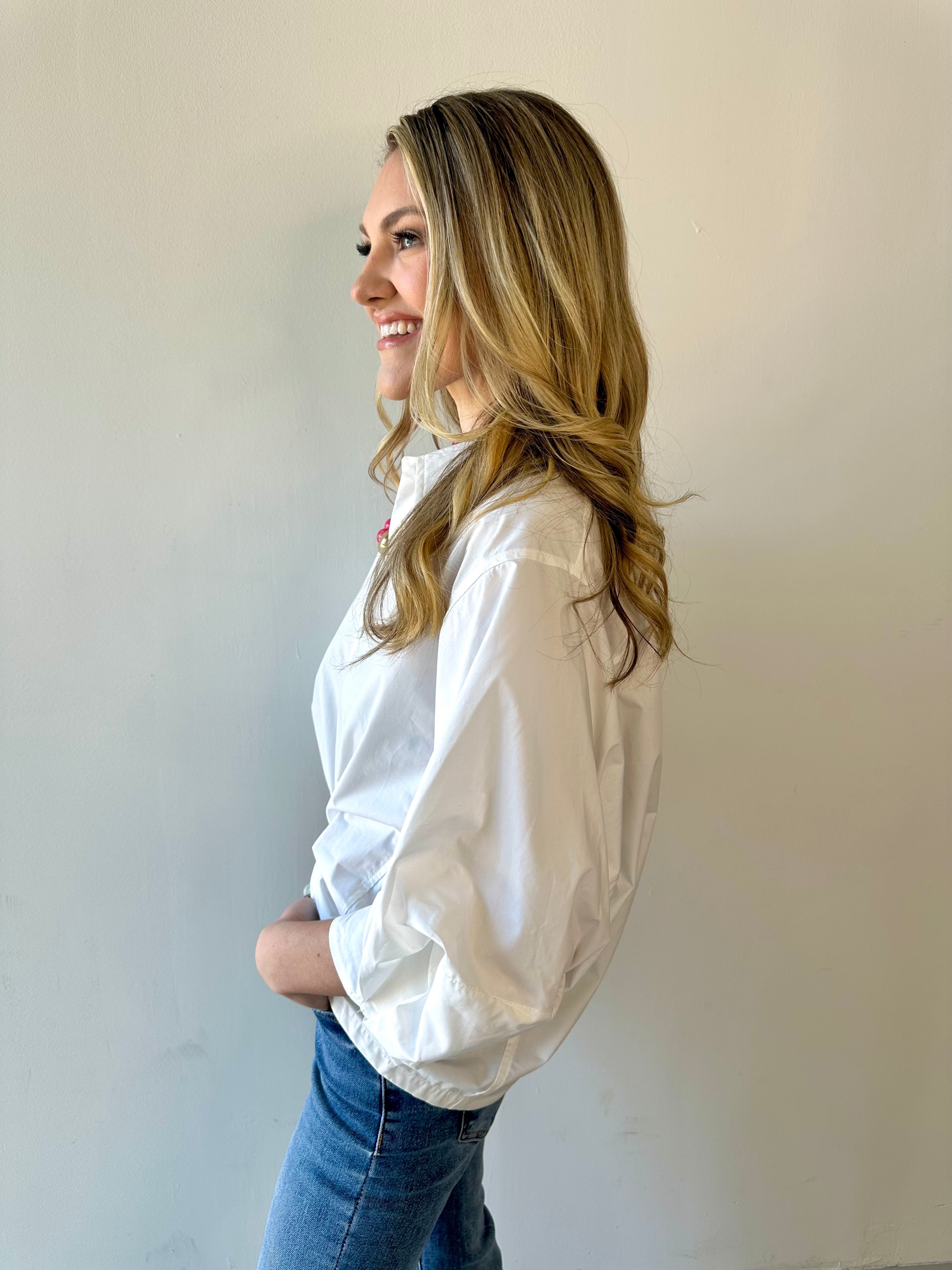 Poplin Bishop Button Shirt - White