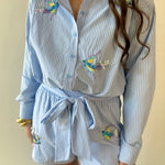 Poplin Hummingbird Shirt & Short Set - Blue