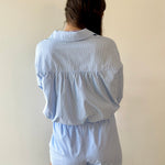 Poplin Hummingbird Shirt & Short Set - Blue