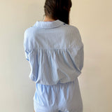 Poplin Hummingbird Shirt & Short Set - Blue