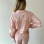 Poplin Hummingbird Shirt & Short Set - Peach