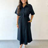 Poplin Maxi Dress - Black