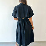 Poplin Maxi Dress - Black