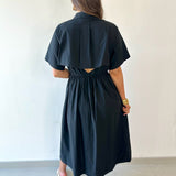 Poplin Maxi Dress - Black