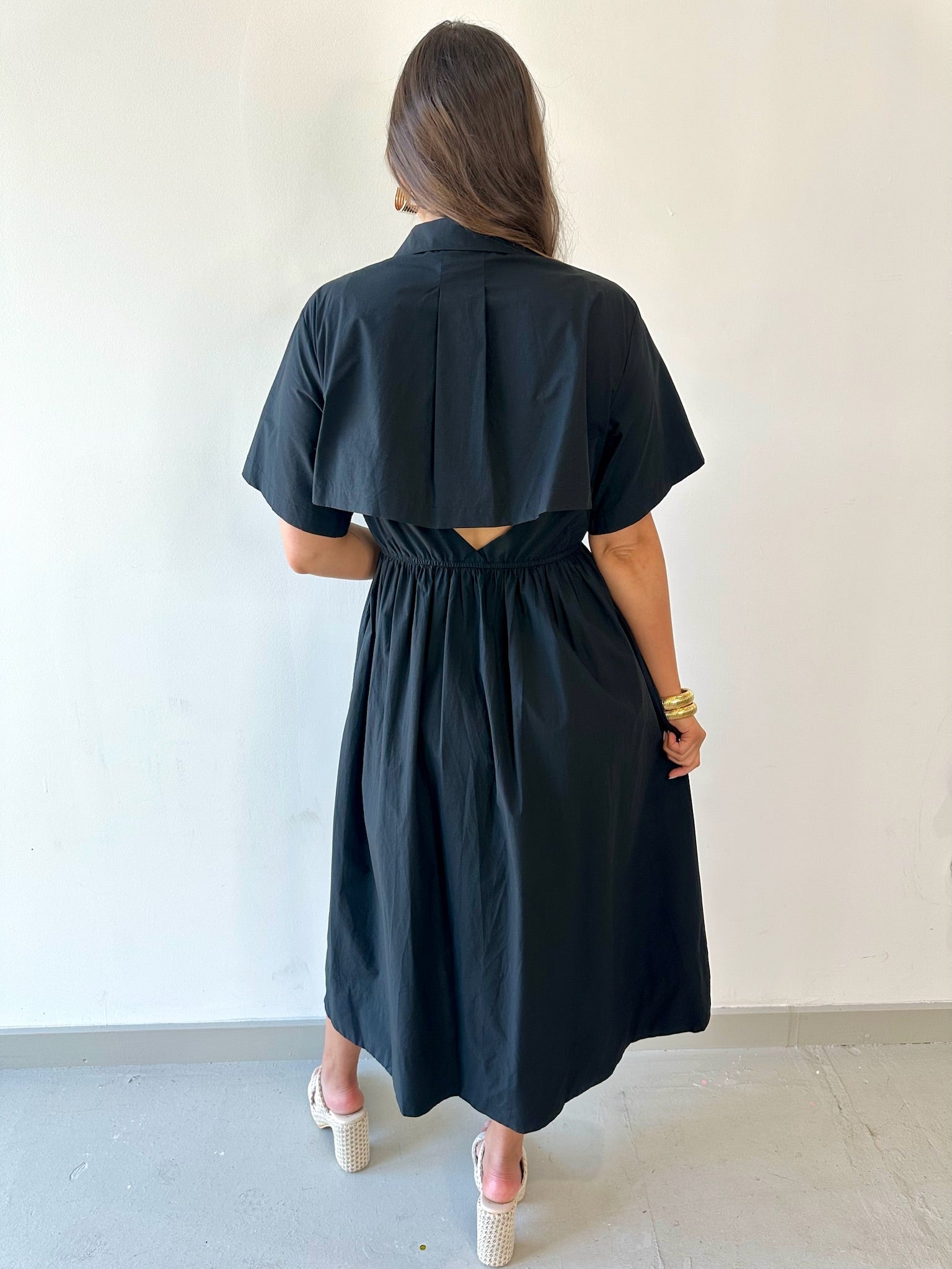 Poplin Maxi Dress - Black