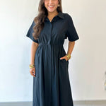 Poplin Maxi Dress - Black