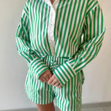Poplin Stripe Shirt & Short Set