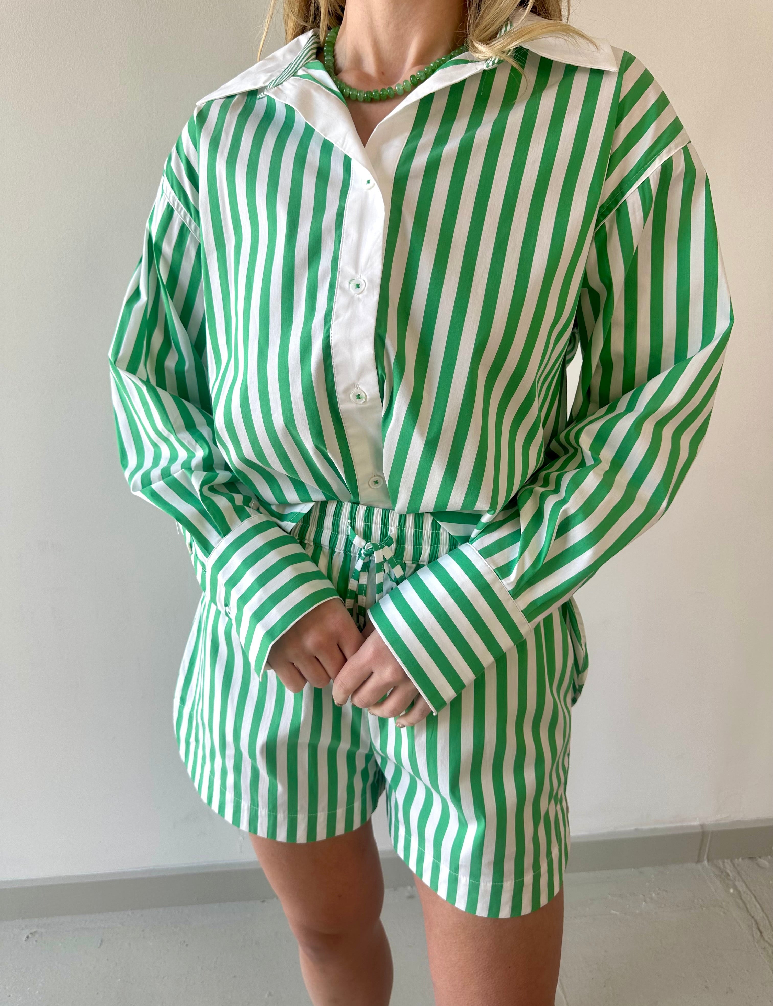 Poplin Stripe Shirt & Short Set