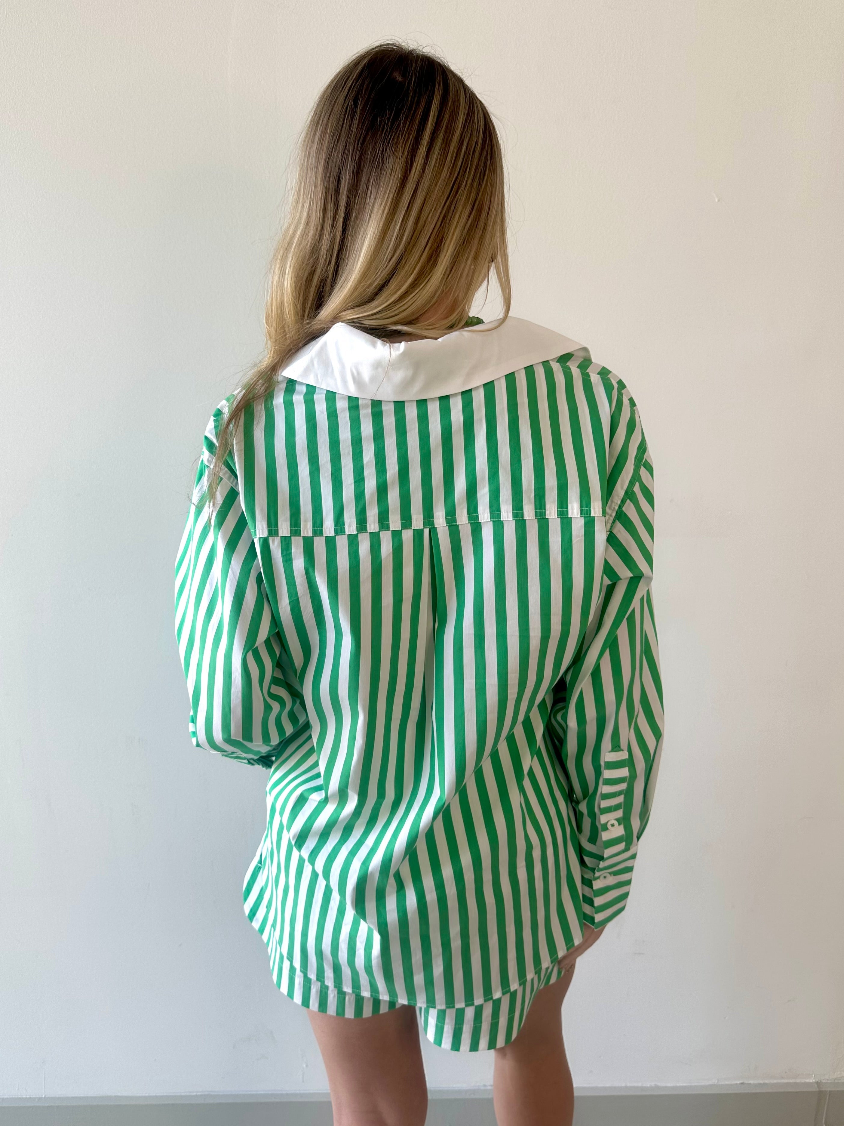 Poplin Stripe Shirt & Short Set