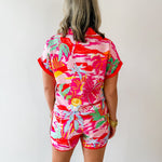 Printed Collared Shirt and Short Set