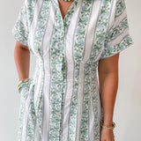 Printed Detail Button Down Dress