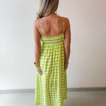 Printed Pintuck Midi Dress
