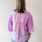 Puff Sleeve Button Down Shirt - Lavender