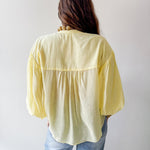 Puff Sleeve Button Shirt - Yellow