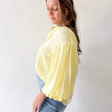 Puff Sleeve Button Shirt - Yellow