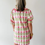 Puff Sleeve Floral Print Dress