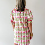 Puff Sleeve Floral Print Dress