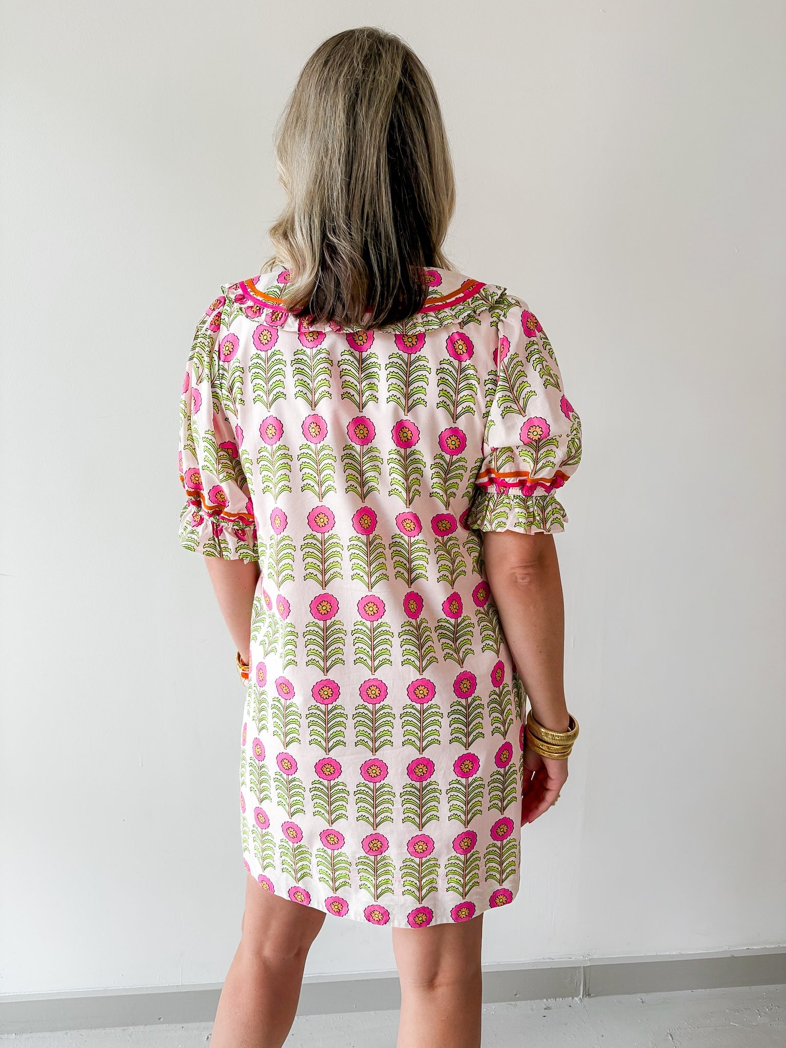 Puff Sleeve Floral Print Dress