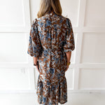 Puff Sleeve Stand Collar Dress