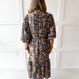 Puff Sleeve Stand Collar Dress
