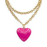 Puffy Heart Y Necklace