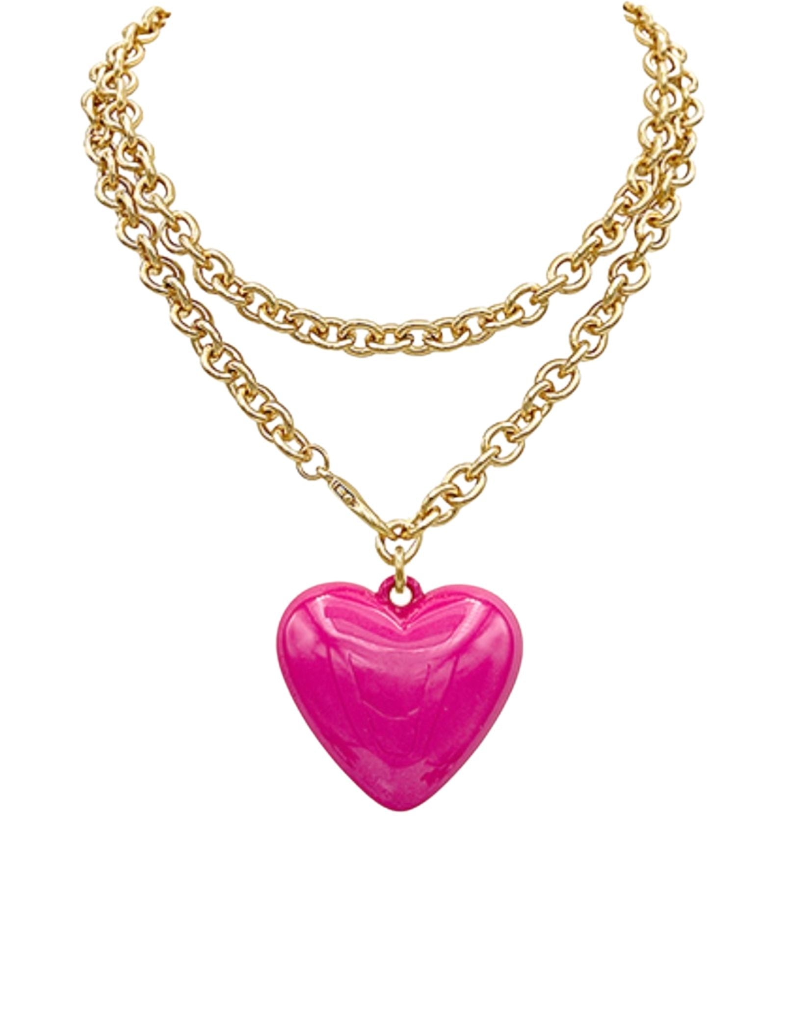 Puffy Heart Y Necklace