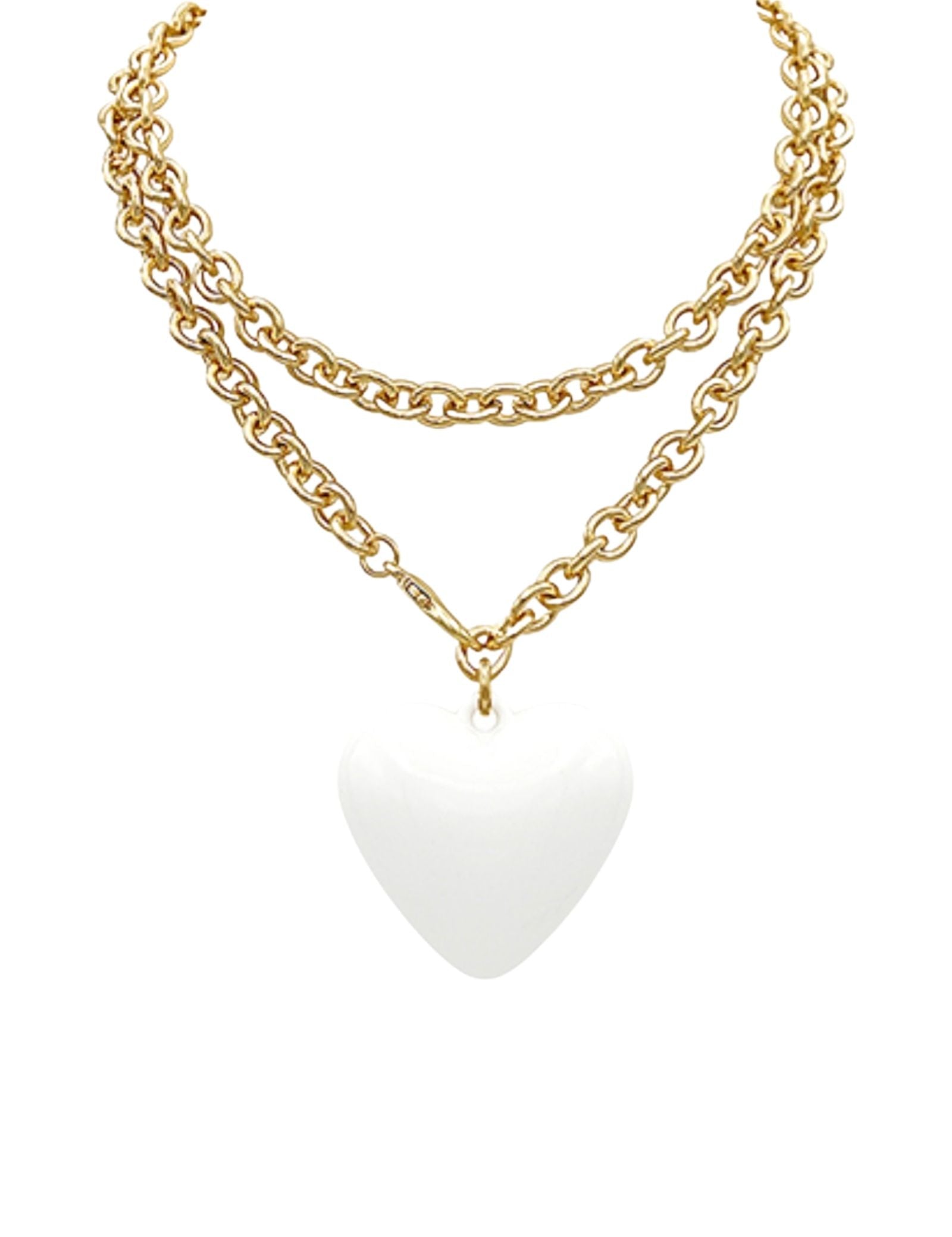 Puffy Heart Y Necklace