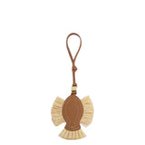 Raffia Fish Bag Charm Cognac
