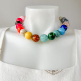 Rainbow Beige Beaded Necklace