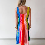 Rainbow Colorblock A Line Dress