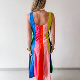 Rainbow Colorblock A Line Dress