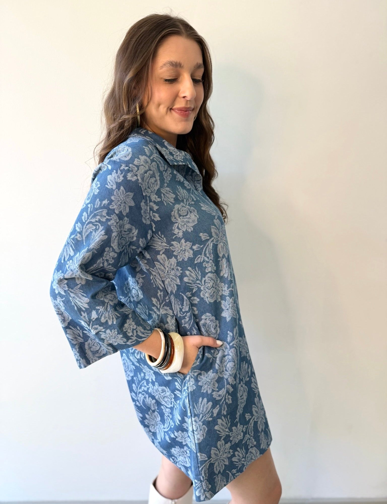 Rainey Floral Denim Dress