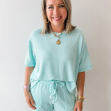 Raised rib short sleeve tee & short pants set