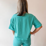 Raised rib short sleeve tee & short pants set