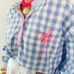Relaxed Fit Mock Neck Placket Top