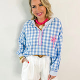 Relaxed Fit Mock Neck Placket Top