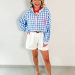 Relaxed Fit Mock Neck Placket Top