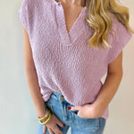 Relaxed Fit Slub Knit Top