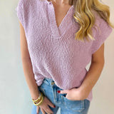 Relaxed Fit Slub Knit Top