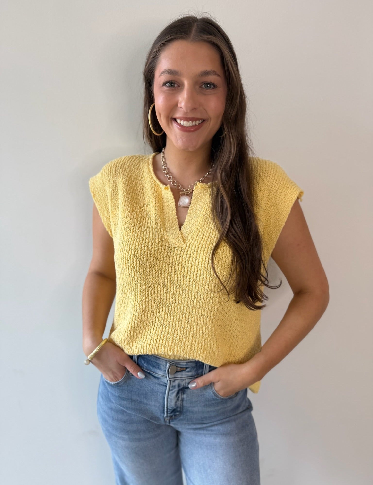 Relaxed Fit Slub Knit Top