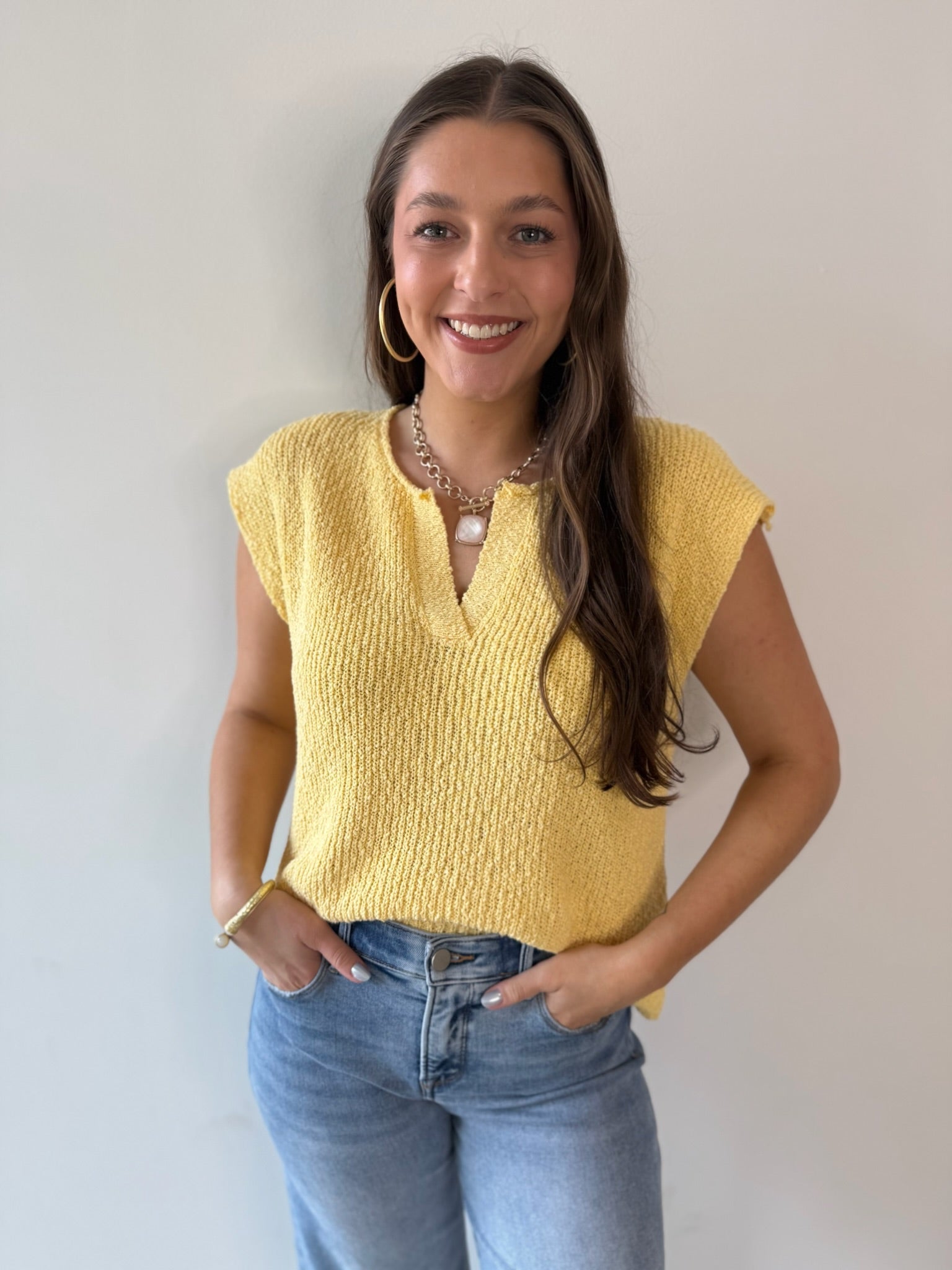 Relaxed Fit Slub Knit Top