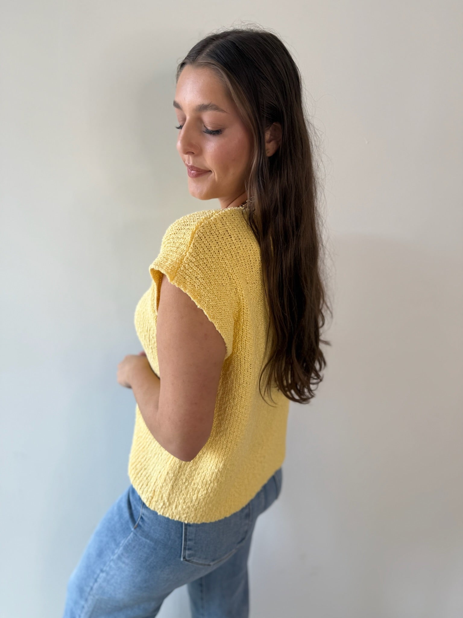 Relaxed Fit Slub Knit Top