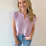 Relaxed Fit Slub Knit Top