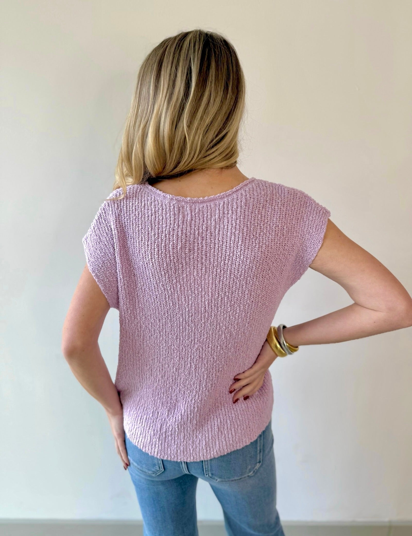 Relaxed Fit Slub Knit Top