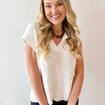 Relaxed Fit Slub Knit Top