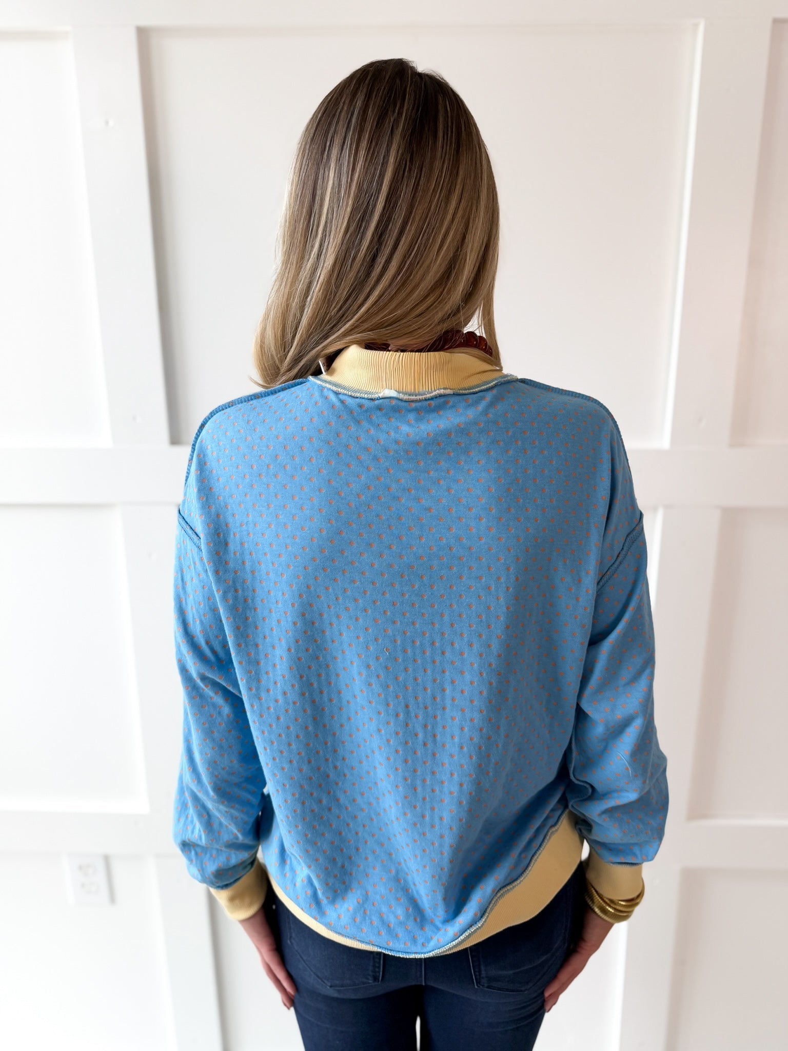 Reversible Sweater - Sky/Peach