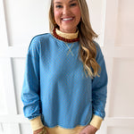 Reversible Sweater - Sky/Peach